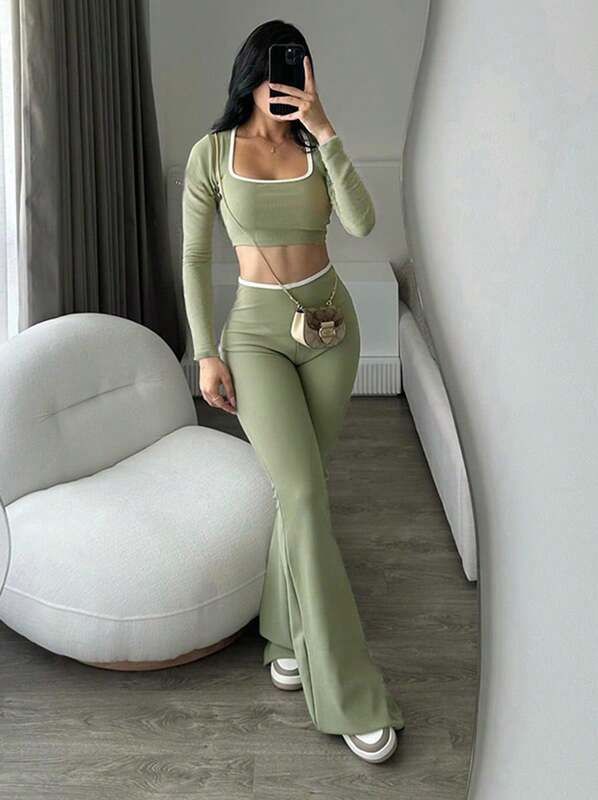 Conjunto de Ropa Deportiva Verde Oliva