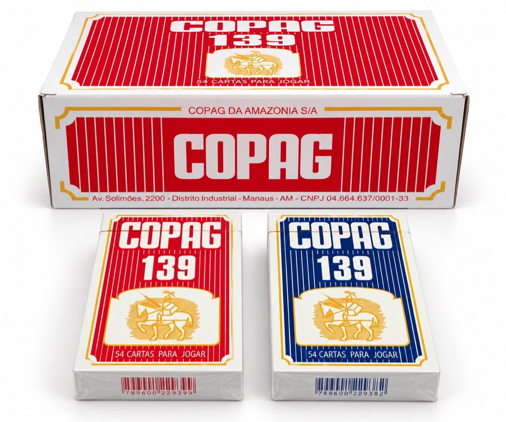 BARALHO COPAG 139 TRADICIONAL 54 CARTAS BRIDGE SIZE – VERMELHO E AZUL