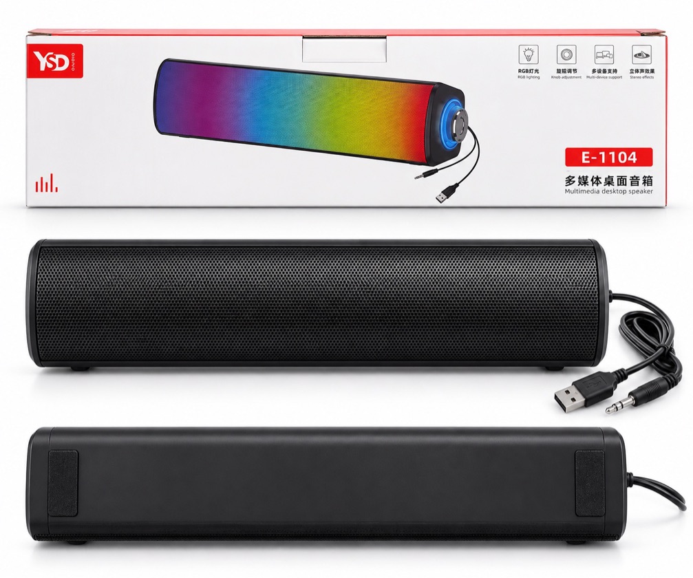 CAIXA DE SOM SOUNDBAR YSD RGB – MULTIMEDIA DESKTOP SPEAKER