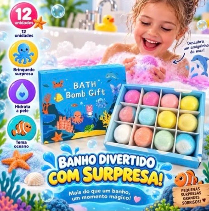 BOMBA DE SABÃO INFANTIL HIDRATANTE COLORIDA E PERFUMADA BRINQUEDOS SORTIDOS