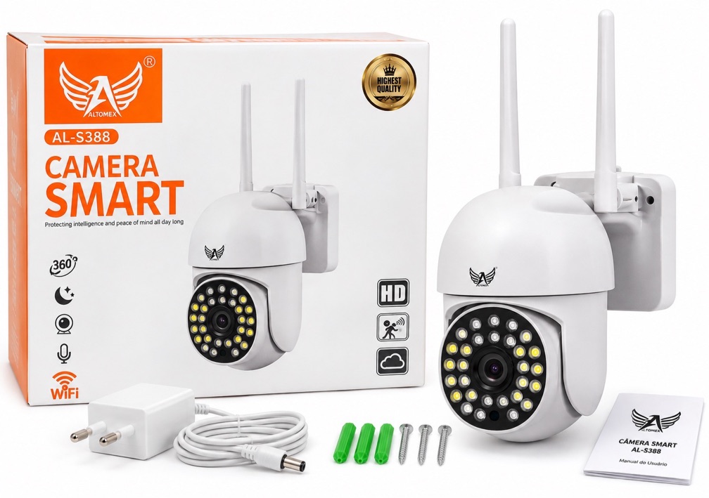 CÂMERA DE SEGURANÇA SMART WIFI EXTERNA FULL HD 1080P PTZ ALTOMEX
