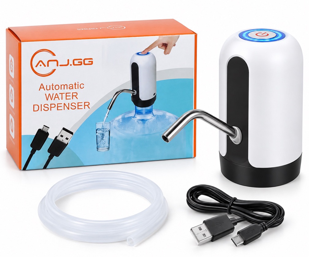 BOMBA AUTOMÁTICA DE ÁGUA PARA GALÃO RECARREGÁVEL VIA USB