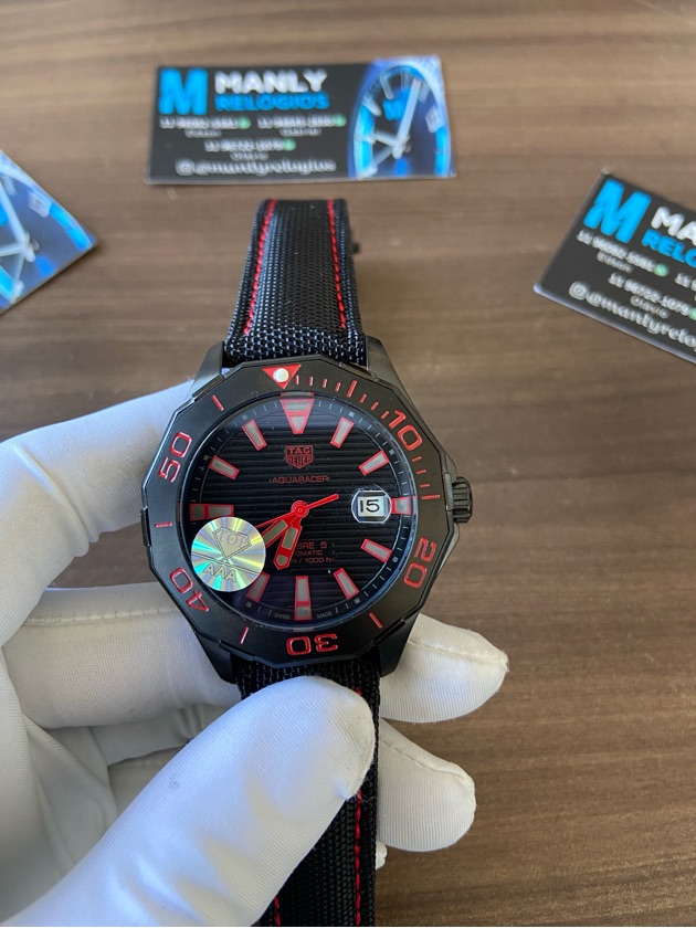 Aquaracer - All Black/Vermelho - Pulseira de nylon
