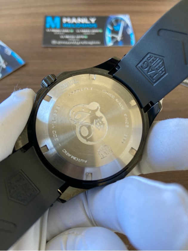 Aquaracer - All black/Azul - Pulseira de borracha