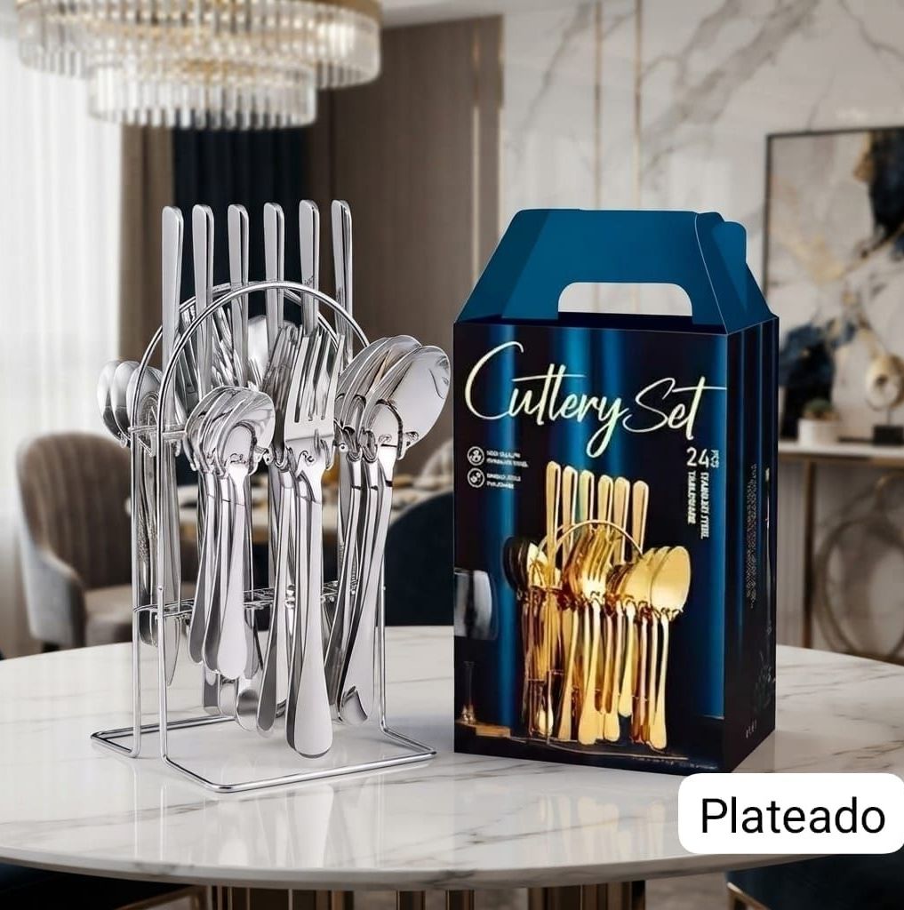 JUEGO CUBIEROS X24 DORADO Y PLATEADO