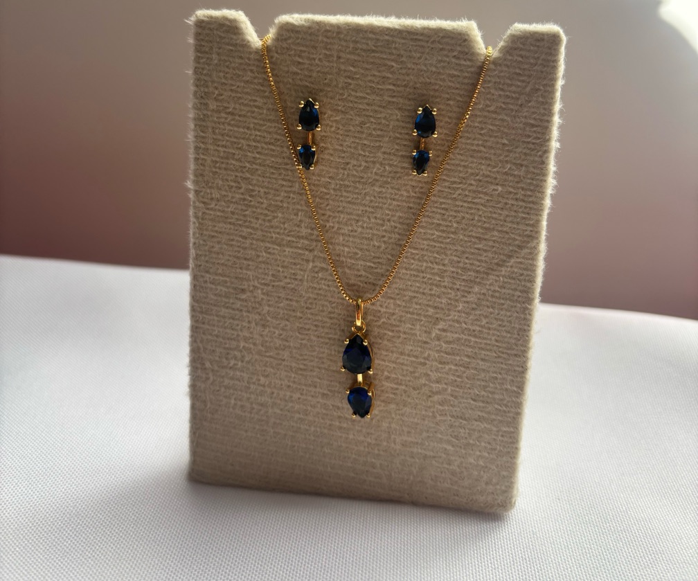 Conjunto gotas safira