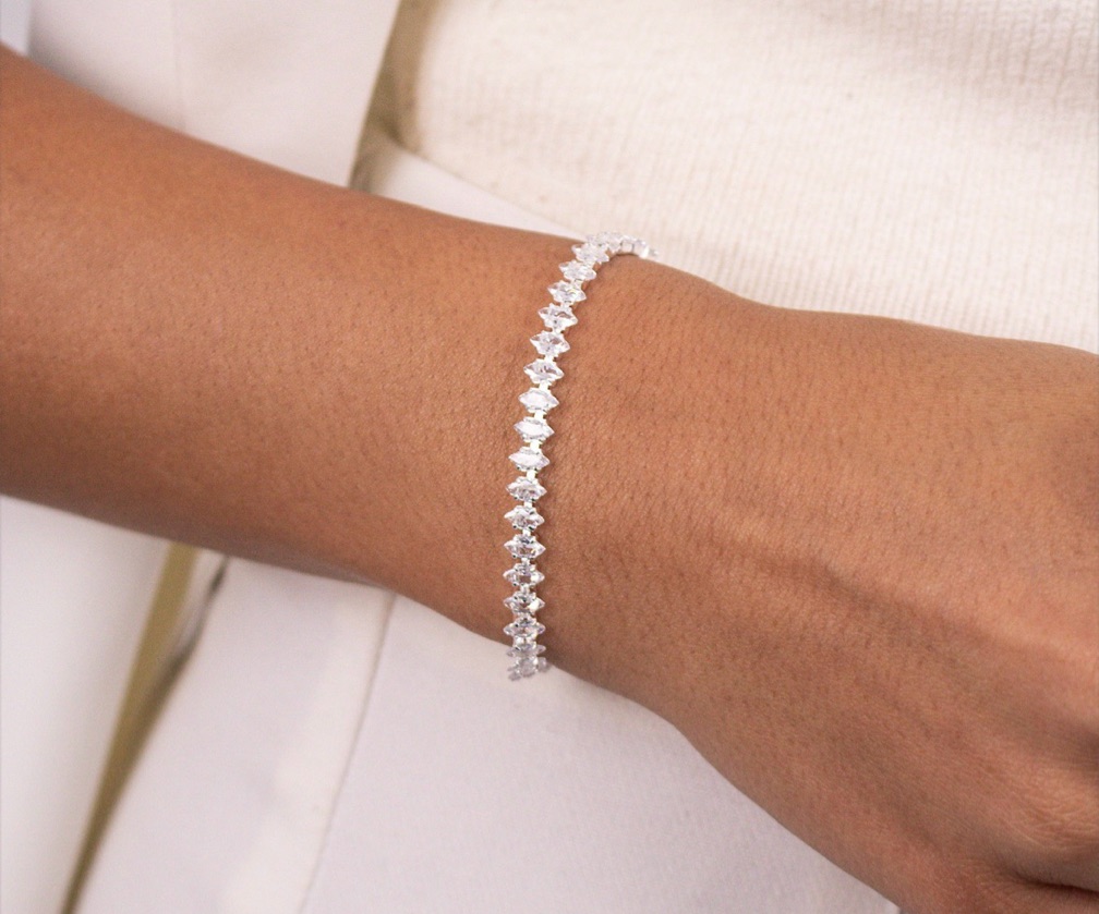 Pulseira navete zircônia