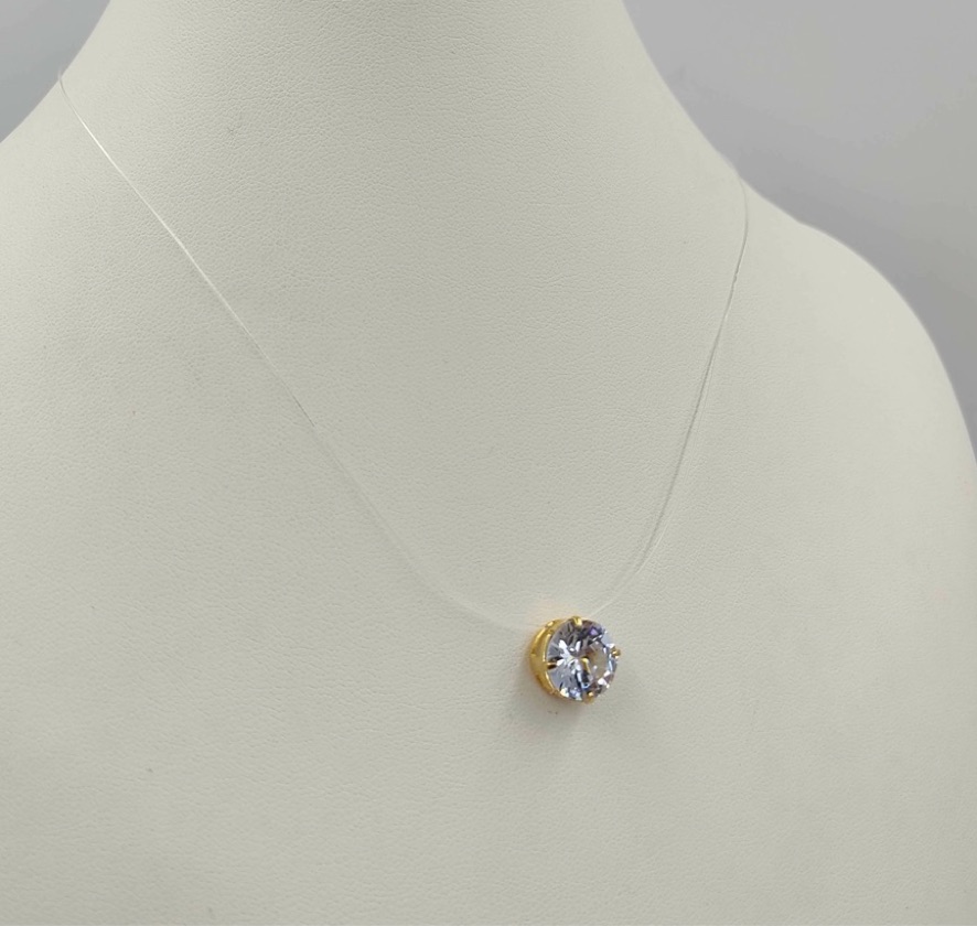 COLAR CIRCULO GRANDE ZIRCÔNIA FIO DE NYLON