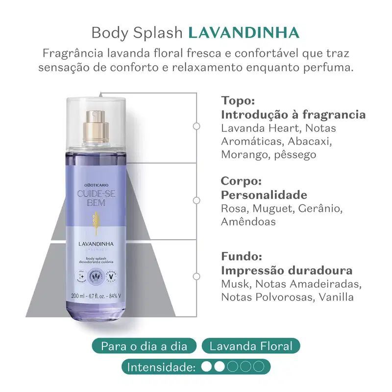 Body Splash Cuide-se Bem Lavandinha