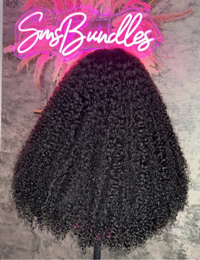 20” Afro Kinky Curly 5*5 HD Closure Wig