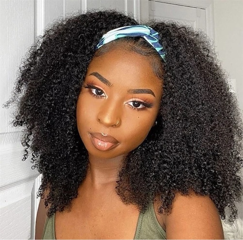 20” Afro Kinky curly headband wig