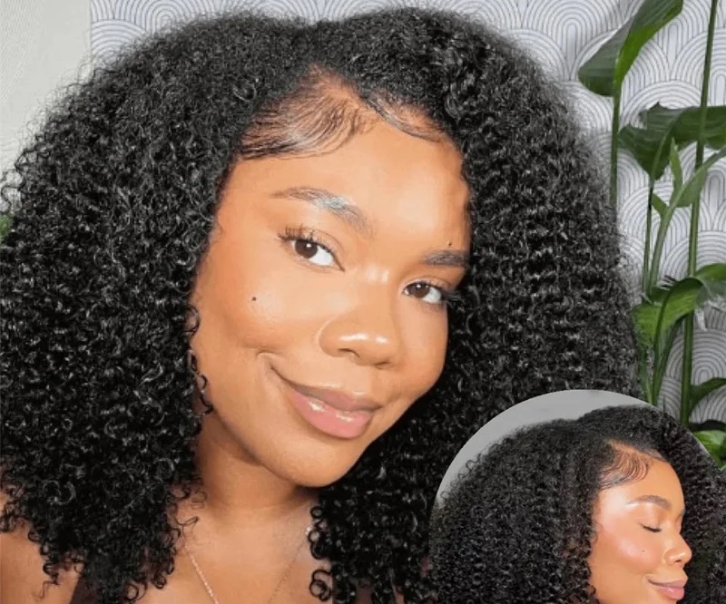 18” Jerry Curly Half Wig