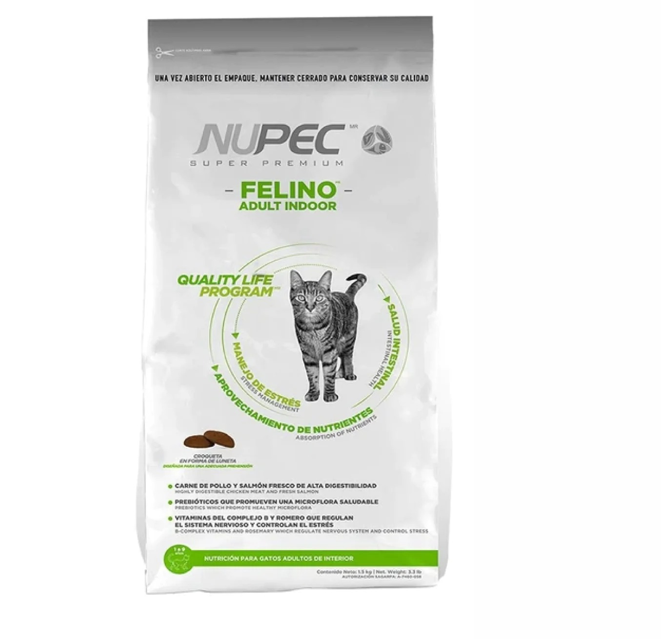 Nupec Felino Adulto Indoor - 3 Kg