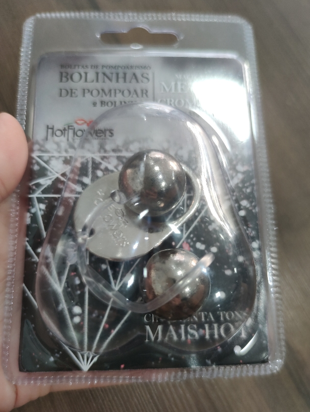 Bolinhas de pompoar cromada hotflowers