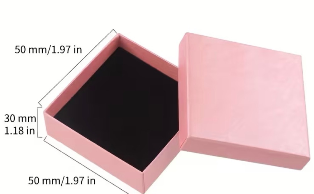 Caixa de Joias de Cartão Rosa Caixas de Presente de Joias Quadradas Forro de Esponja de Veludo Estojo de Joias para Colar Brincos Pulseira