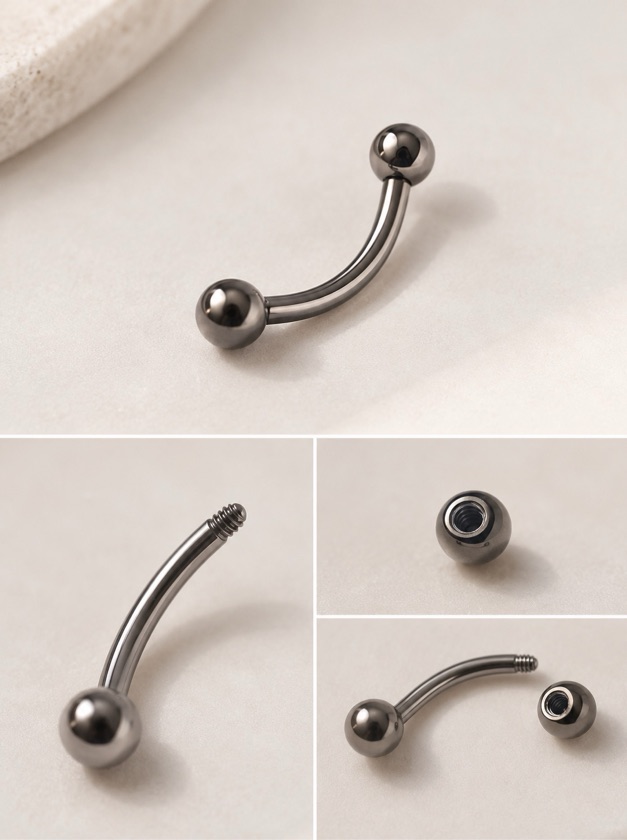 Piercing Microbell Curvo em Titânio