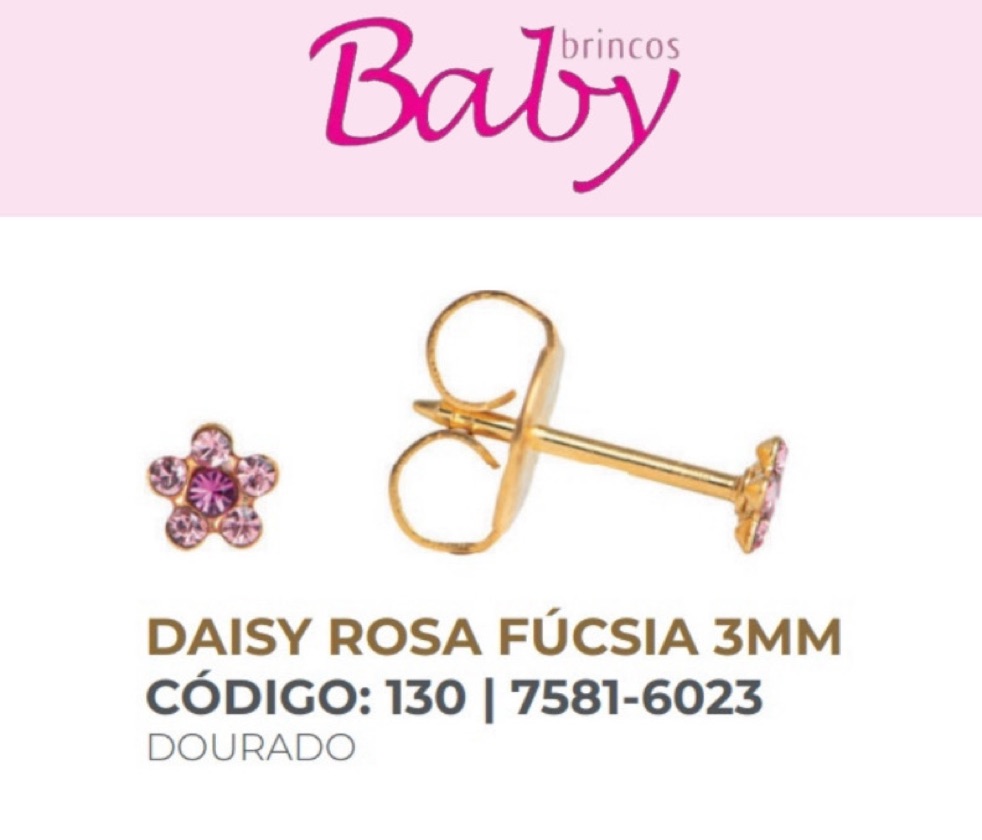 Brincos baby System 75 rosa fúcsia