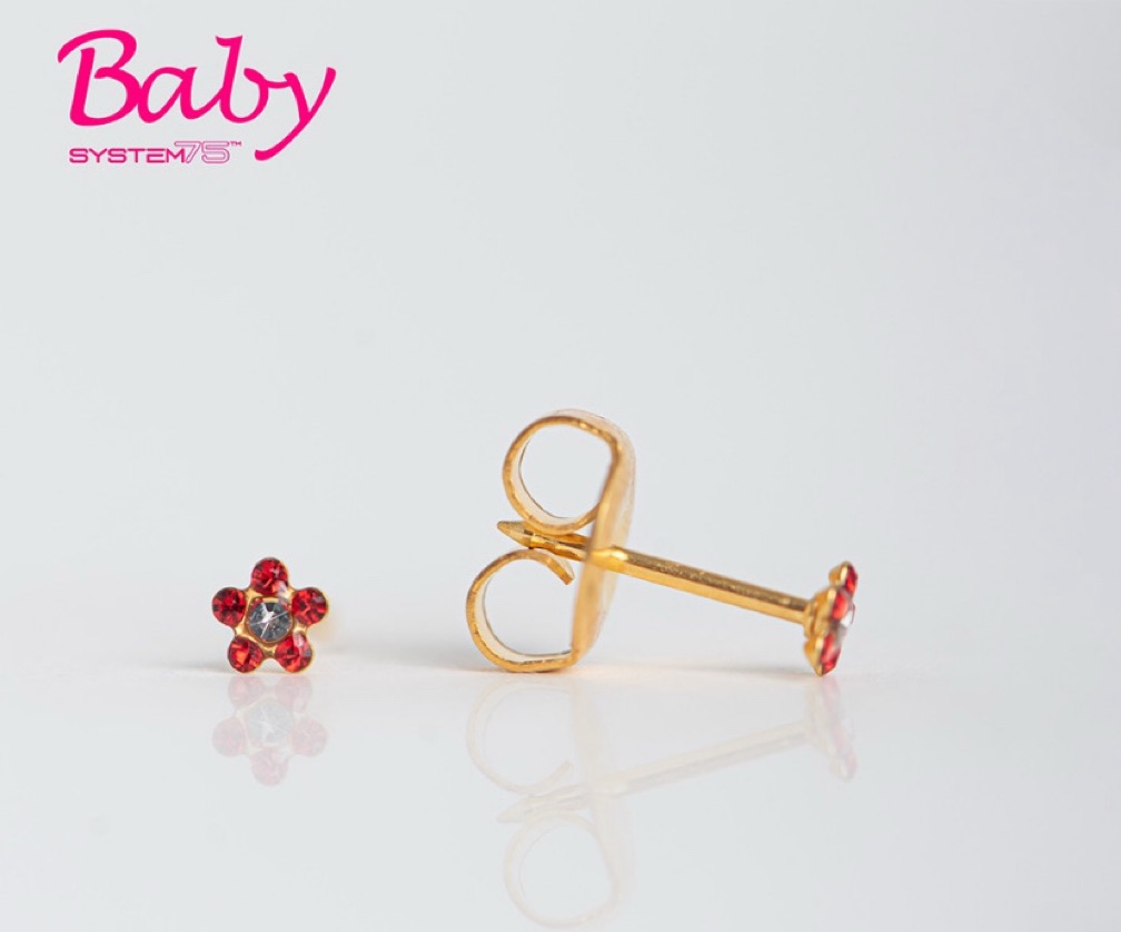 Baby System 75 Daisy rubi cristal dourado