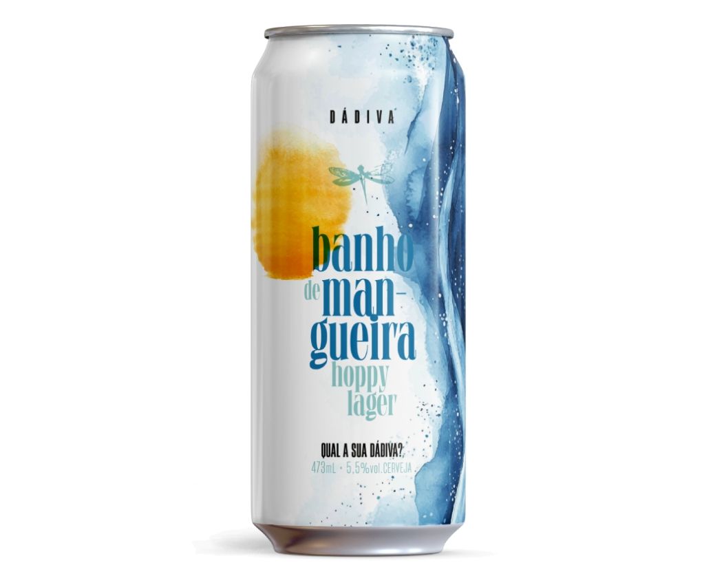 Cerveja Dádiva Banho de Mangueira Hoppy Lager Lata 473ml
