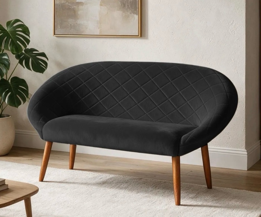 Namoradeira Decorativa Estofada Pé Palito Confortável Sala