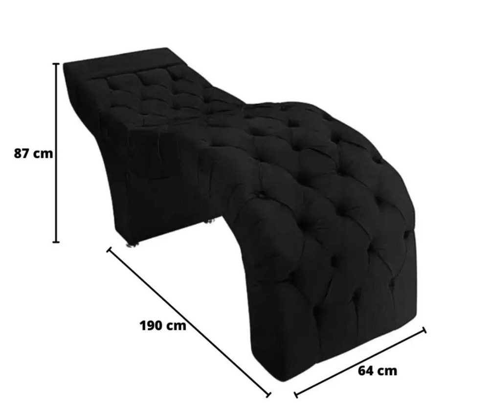 Maca Estofada Estética, Cílios, Salão, Spa Suede Preto