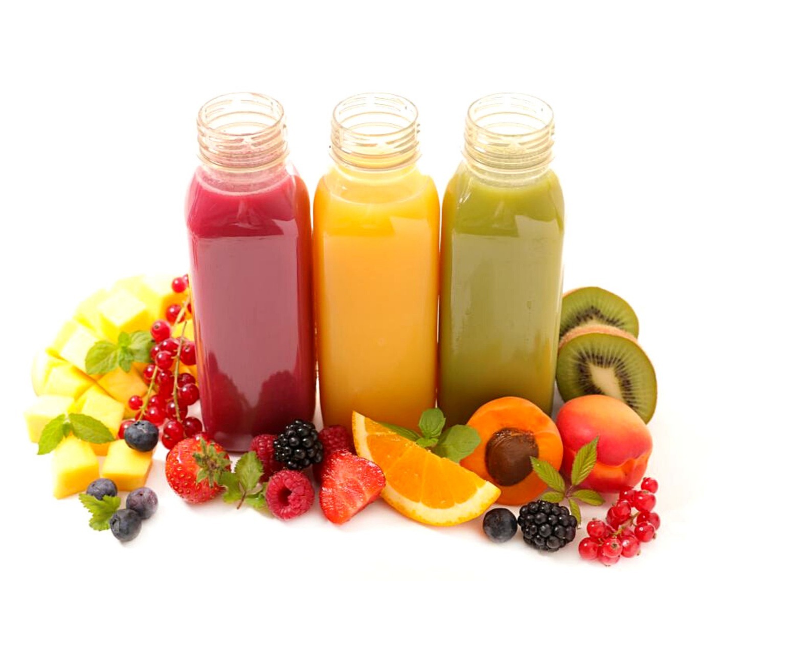 Suco natural de frutas vermelhas pêssego com laranja ou kiwi (500ml)