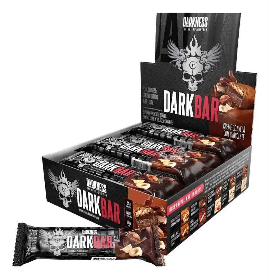 Barra Dark Bar 90g Creme De Avela 8 Unid