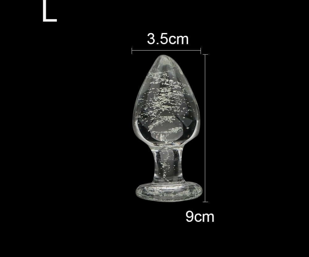 Glow In The Dark Glass Butt Plug (L)
