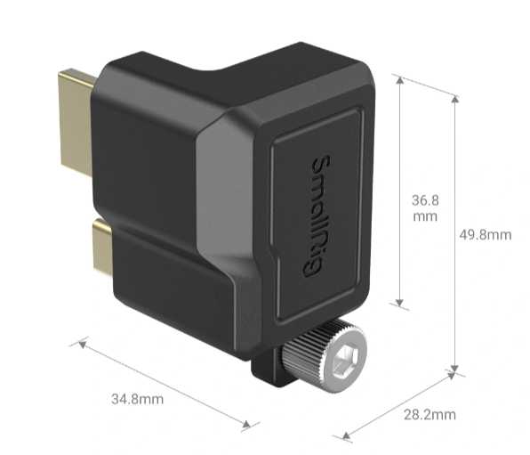 Adaptador L SmallRig HDMI & USB-C Right-Angle P/ BMPCC 6K pro 3289