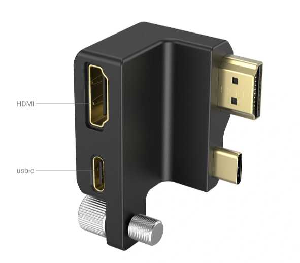 Adaptador L SmallRig HDMI & USB-C Right-Angle P/ BMPCC 6K pro 3289