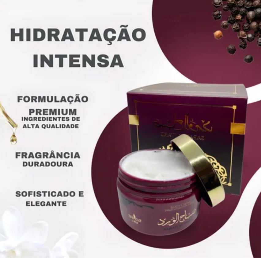 KIT SABAH AL WARD PERFUME 100ML + POTE CREME SABAH 200ML