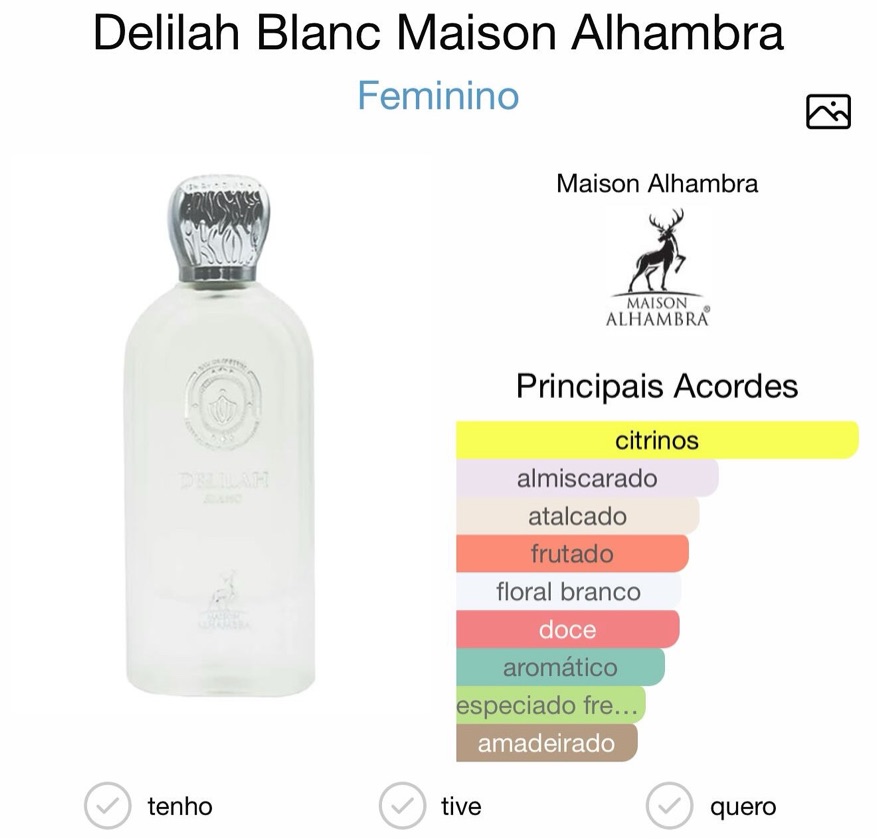 DELILAH BLANC MAISON ALHAMBRA 100ML ORIGINAL