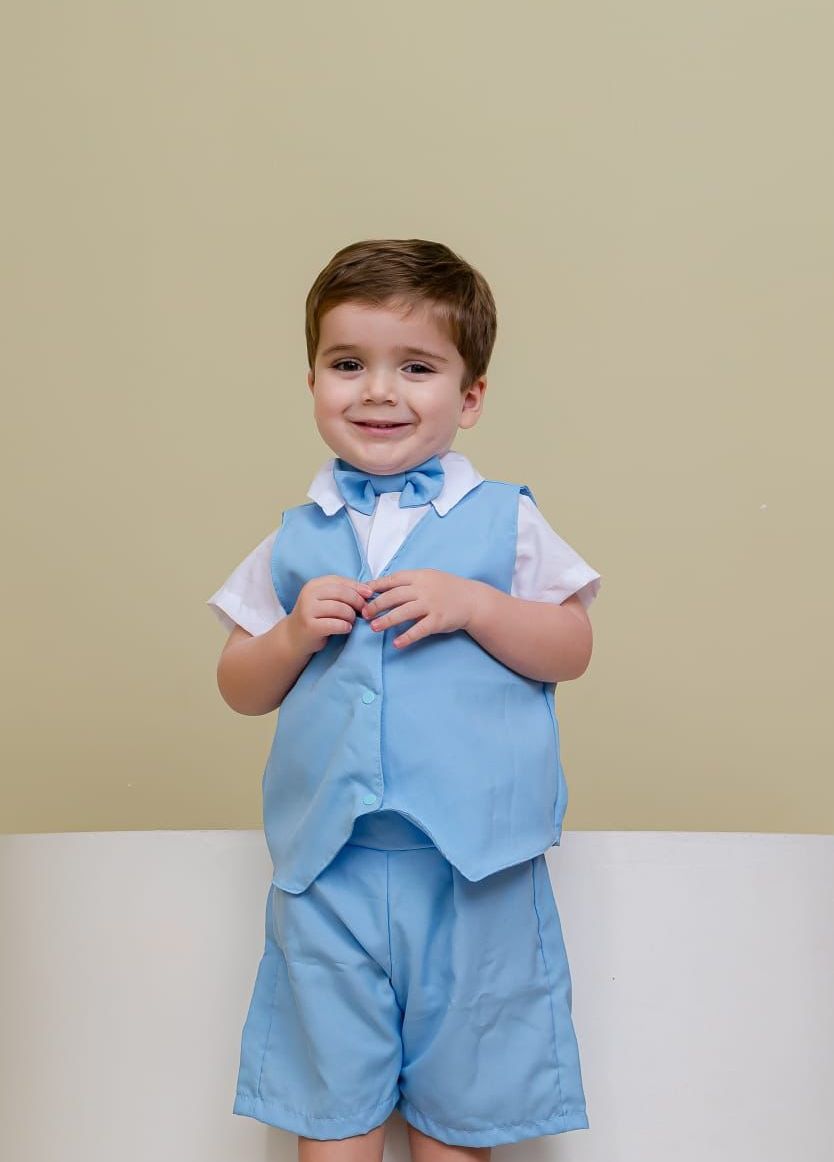 Conj Social Com Colete Azul