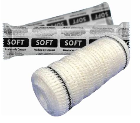 ATADURA CREPE 06CMX1,80MT 13 FIOS SOFT PCT 12