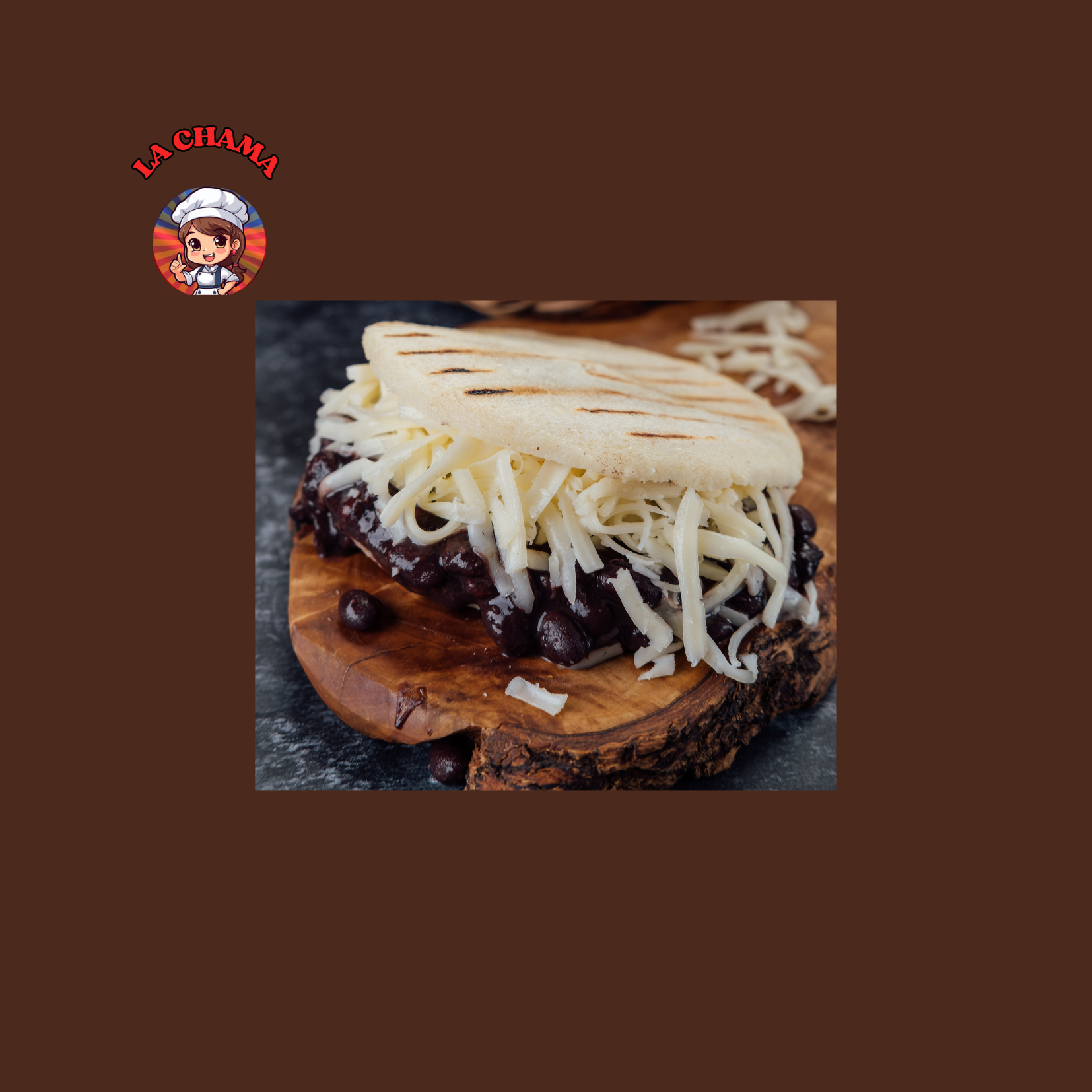 Arepa Domino (frijoles negro von queso blanco)