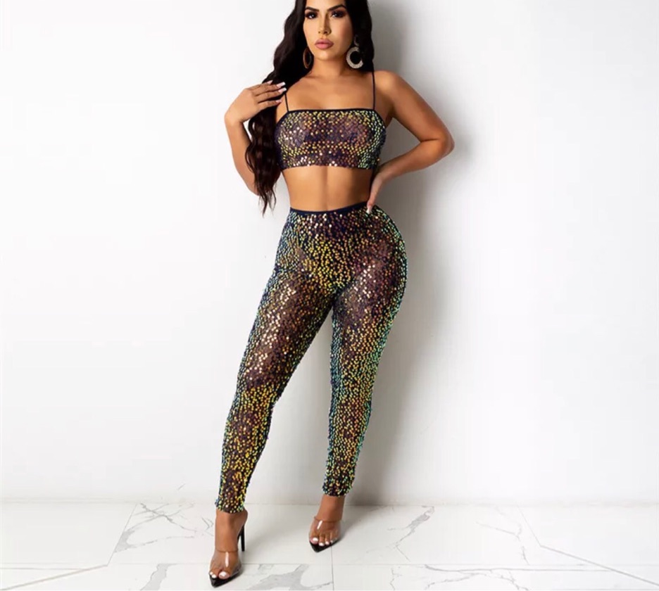 Conjunto negro brillante
