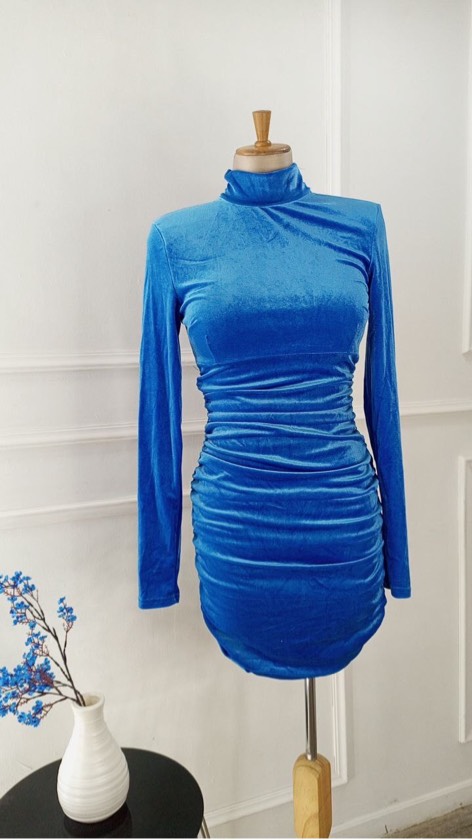 Vestido azul terciopelo