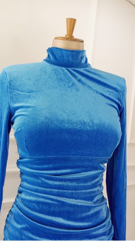 Vestido azul terciopelo