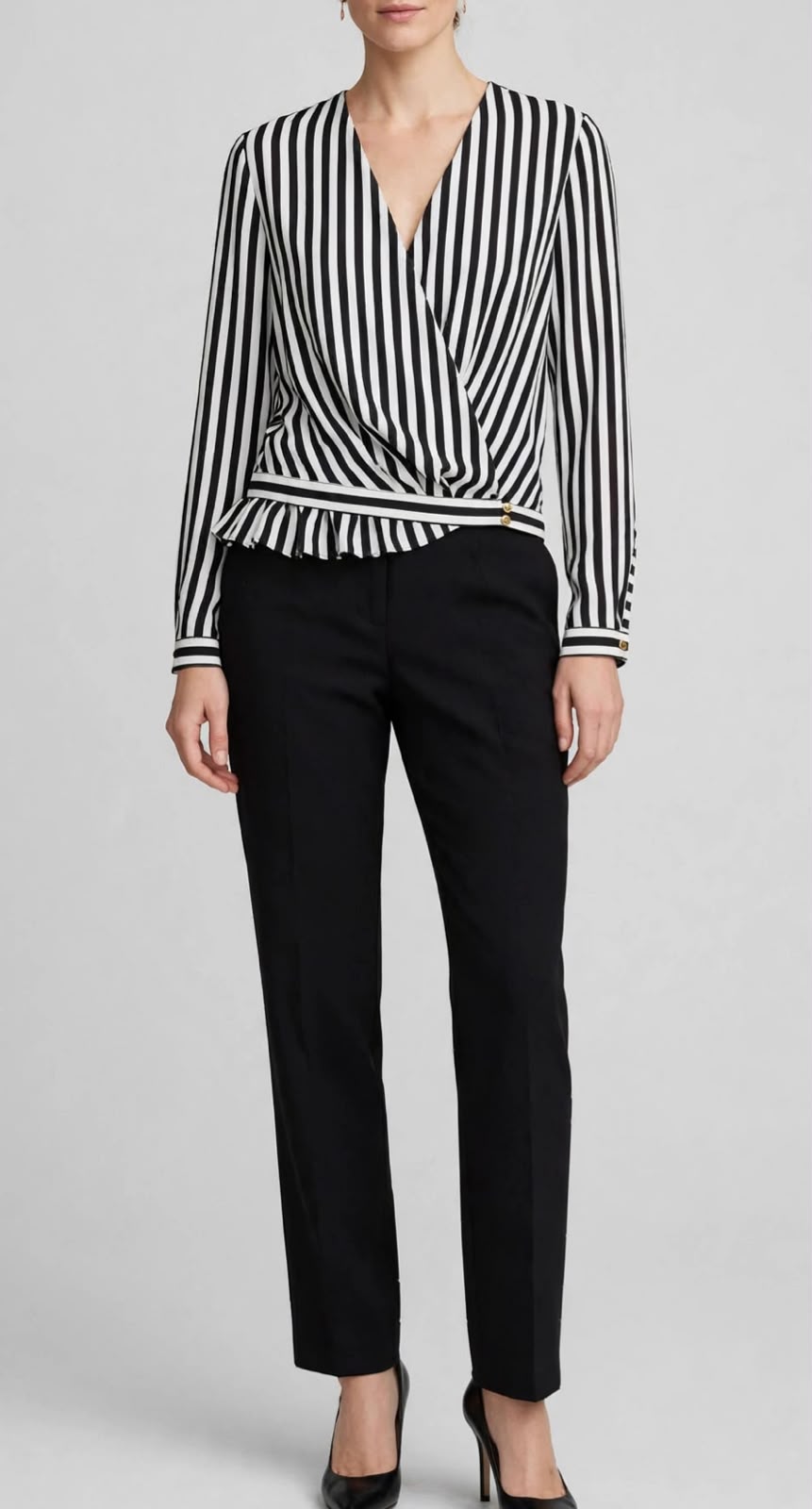 Blusa de rayas blanco y negro WORTHINGTON Talla M