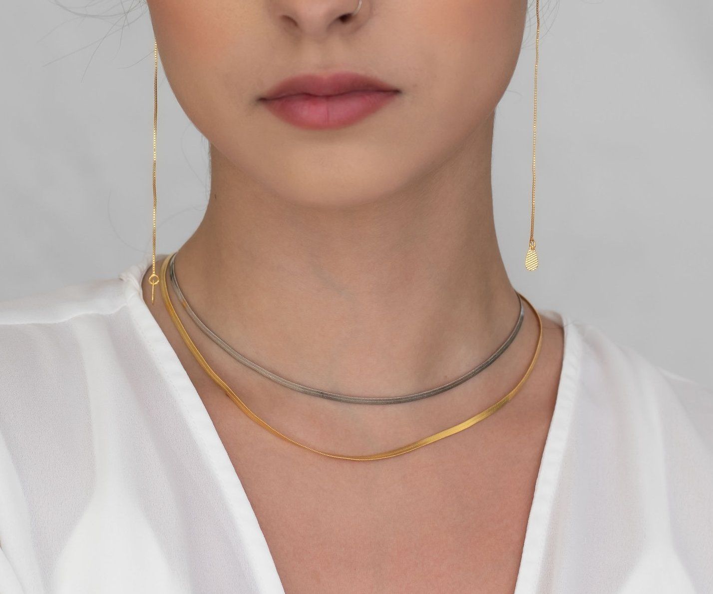 Choker fita ródio