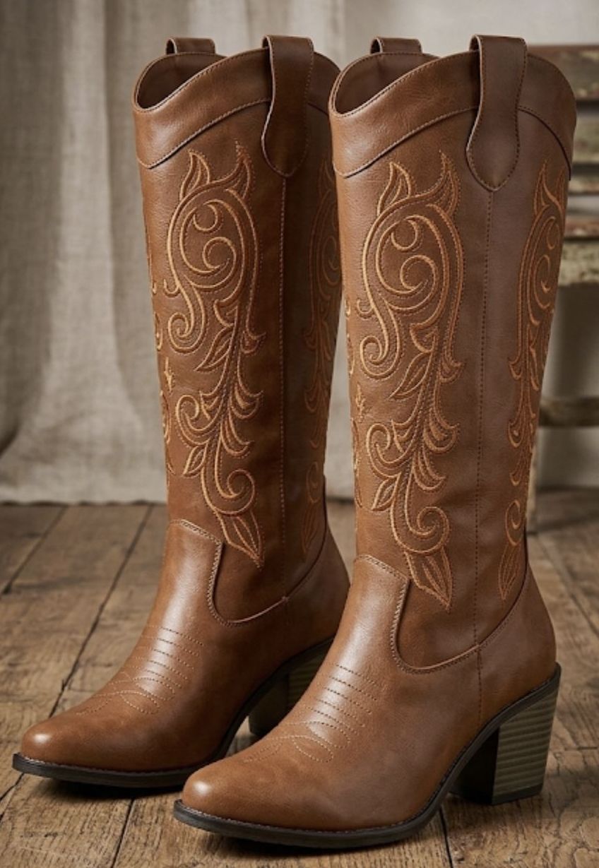 Bota bordada camel 5247