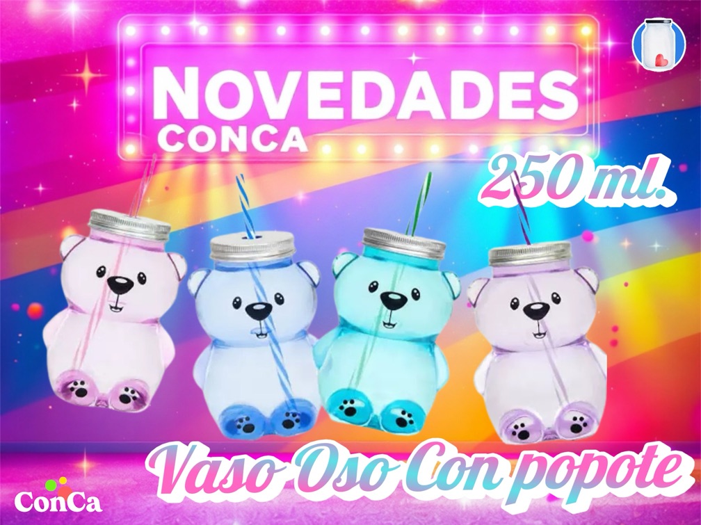 Botella Oso con popote AO-0526