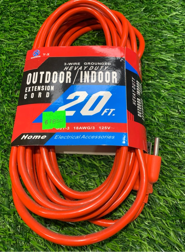 20ft Extension Orange & Blue Cord Hardware