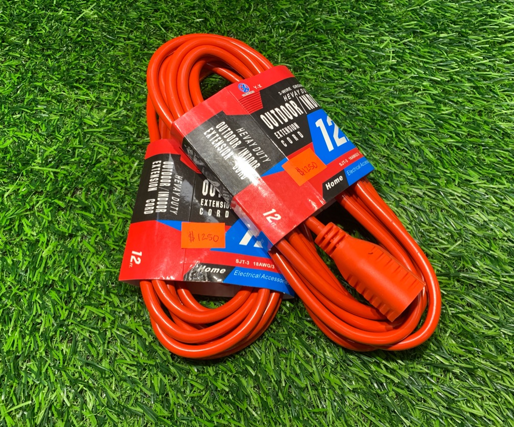 12ft Orange Extension Cord Hardware