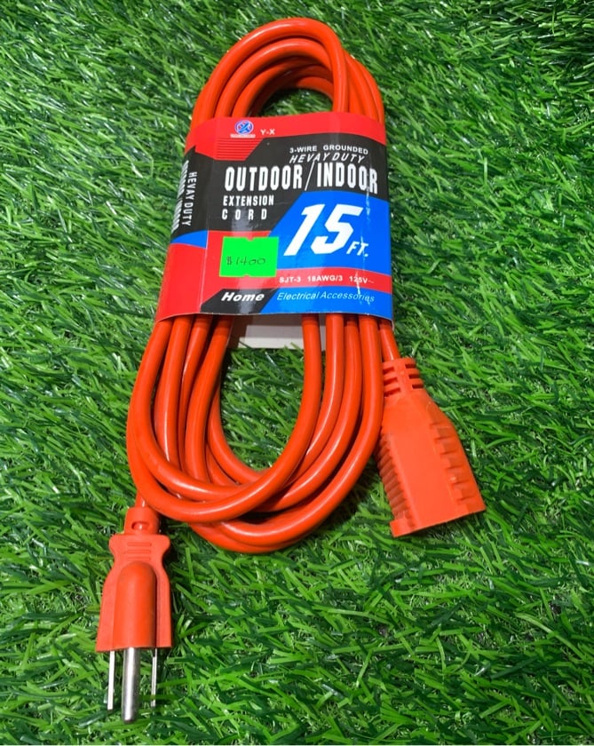 15ft Orange & Blue Extension Cord Hardware