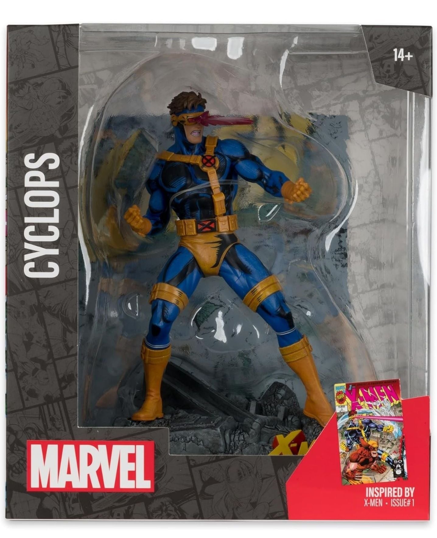 Figura CYCLOPE XMEN escala 1:10 con escenario cyclops x men / peliculas / marvel / comics / videojuegos