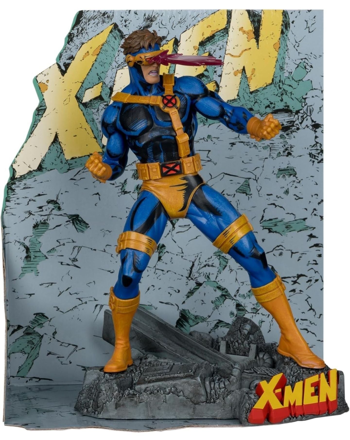 Figura CYCLOPE XMEN escala 1:10 con escenario cyclops x men / peliculas / marvel / comics / videojuegos