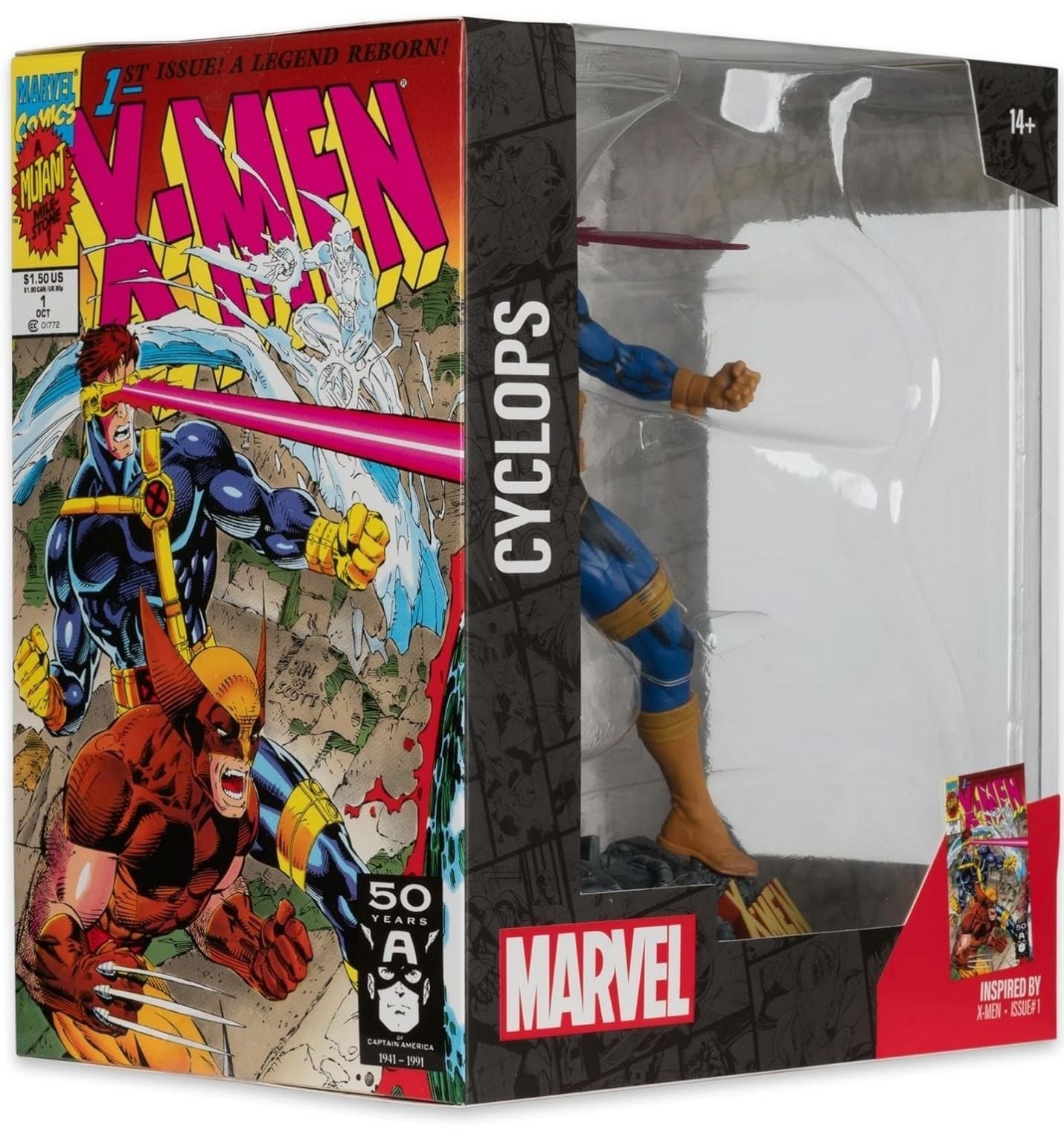 Figura CYCLOPE XMEN escala 1:10 con escenario cyclops x men / peliculas / marvel / comics / videojuegos