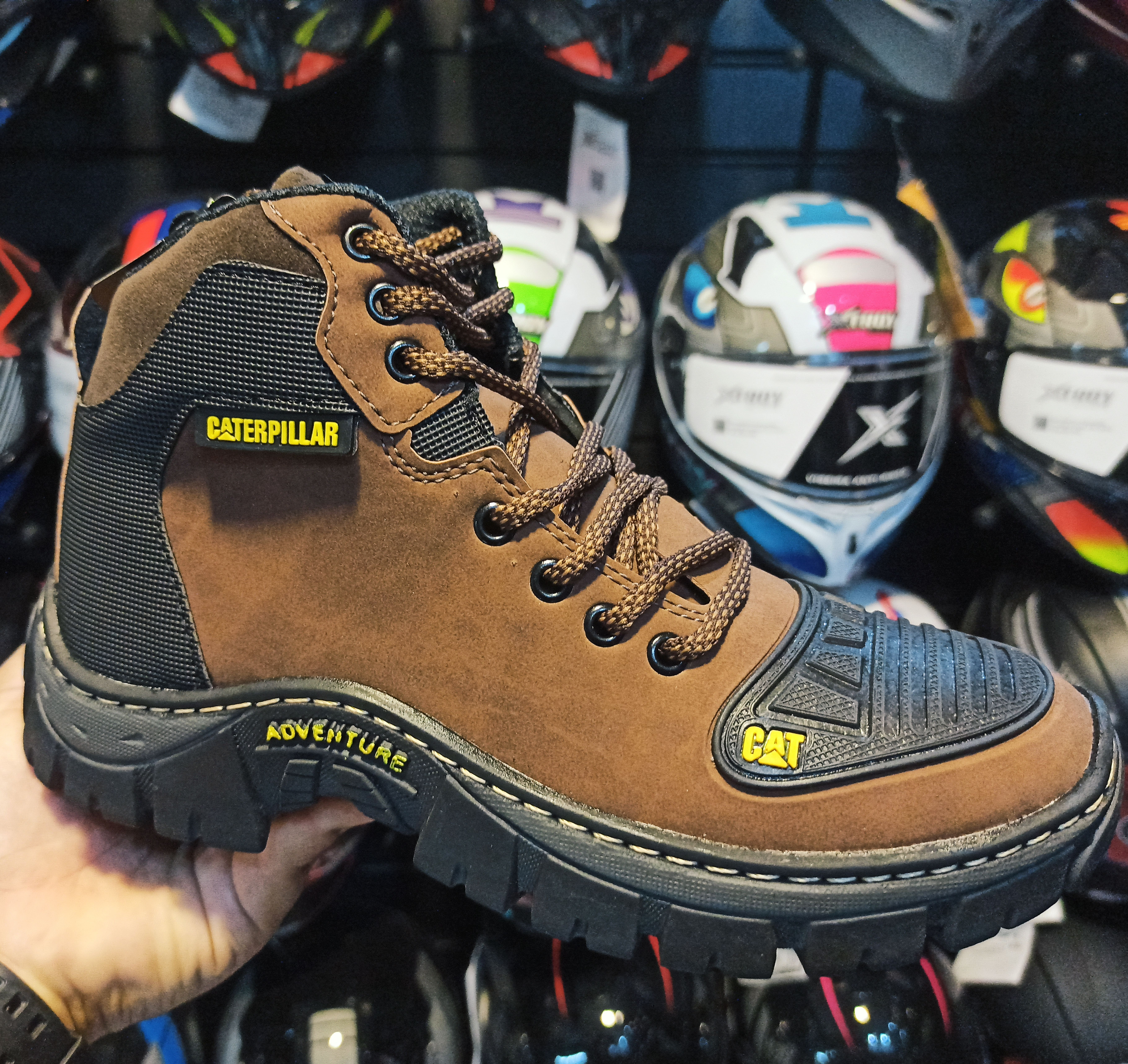 Bota P/motoqueiro Cat Marrom
