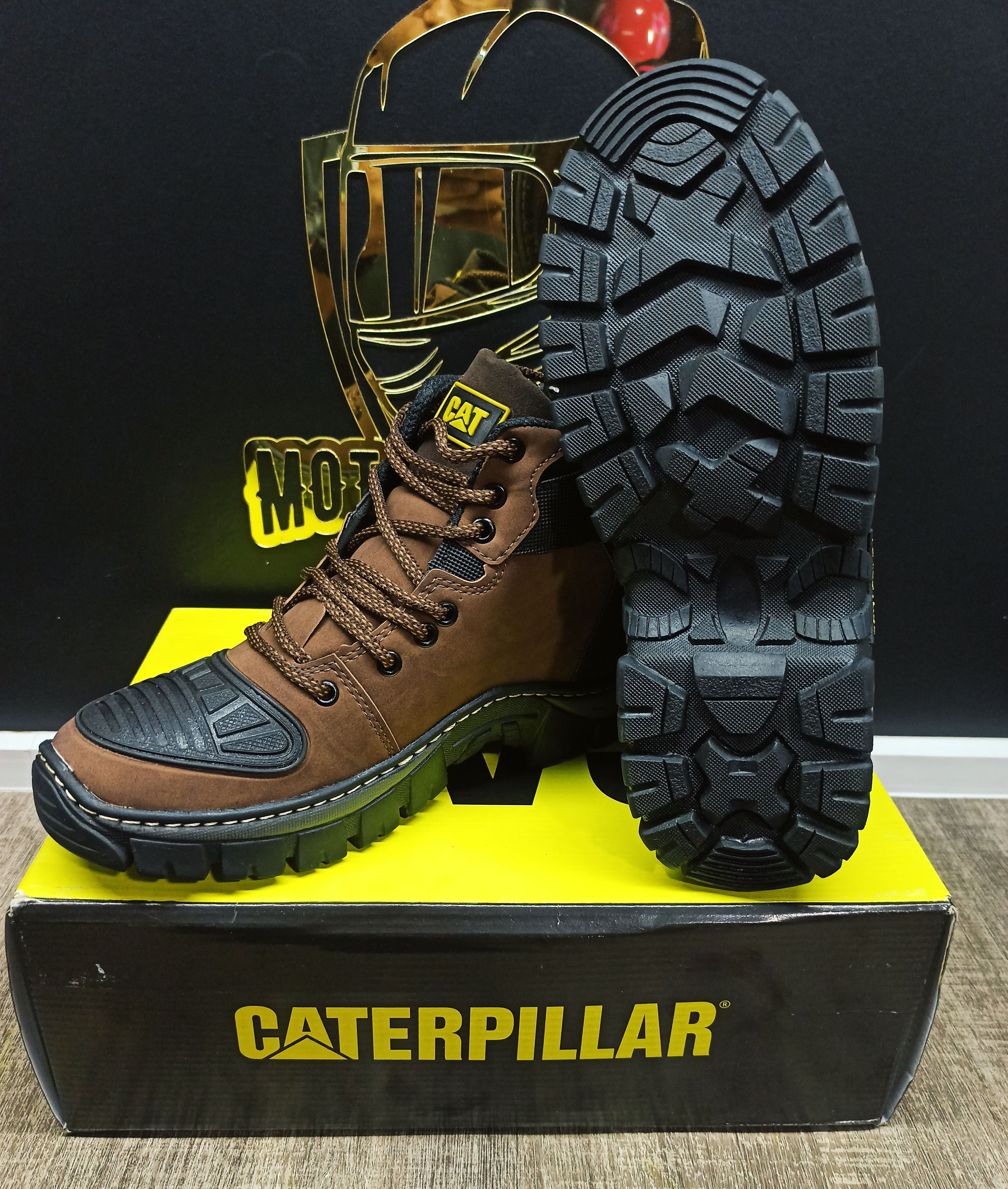 Bota P/motoqueiro Cat Marrom